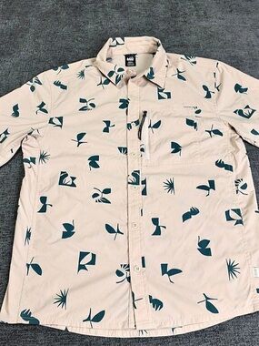 REI Co Op Shirt Mens Medium Trailmade Short Sleeve Button Up Stretch Hiking